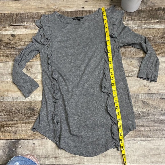 Banana Republic Size XS Gray Ruffle Shirt - Picture 6 of 7